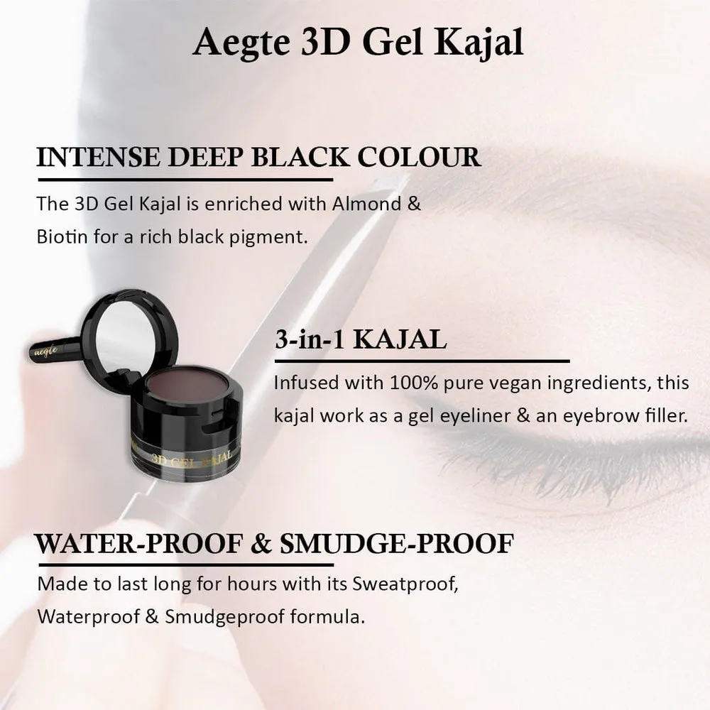 Aegte Kiss Me Magic pH Tinted Lip Gloss, Intense Coverage BB   Foundation Strobe Cream, Mattifying Pore Blur Beauty Filter Primer   Sunscreen & 3D Gel Kajal (3 in 1 Kajal-Gel Eyeliner-Eyebrow Filler)