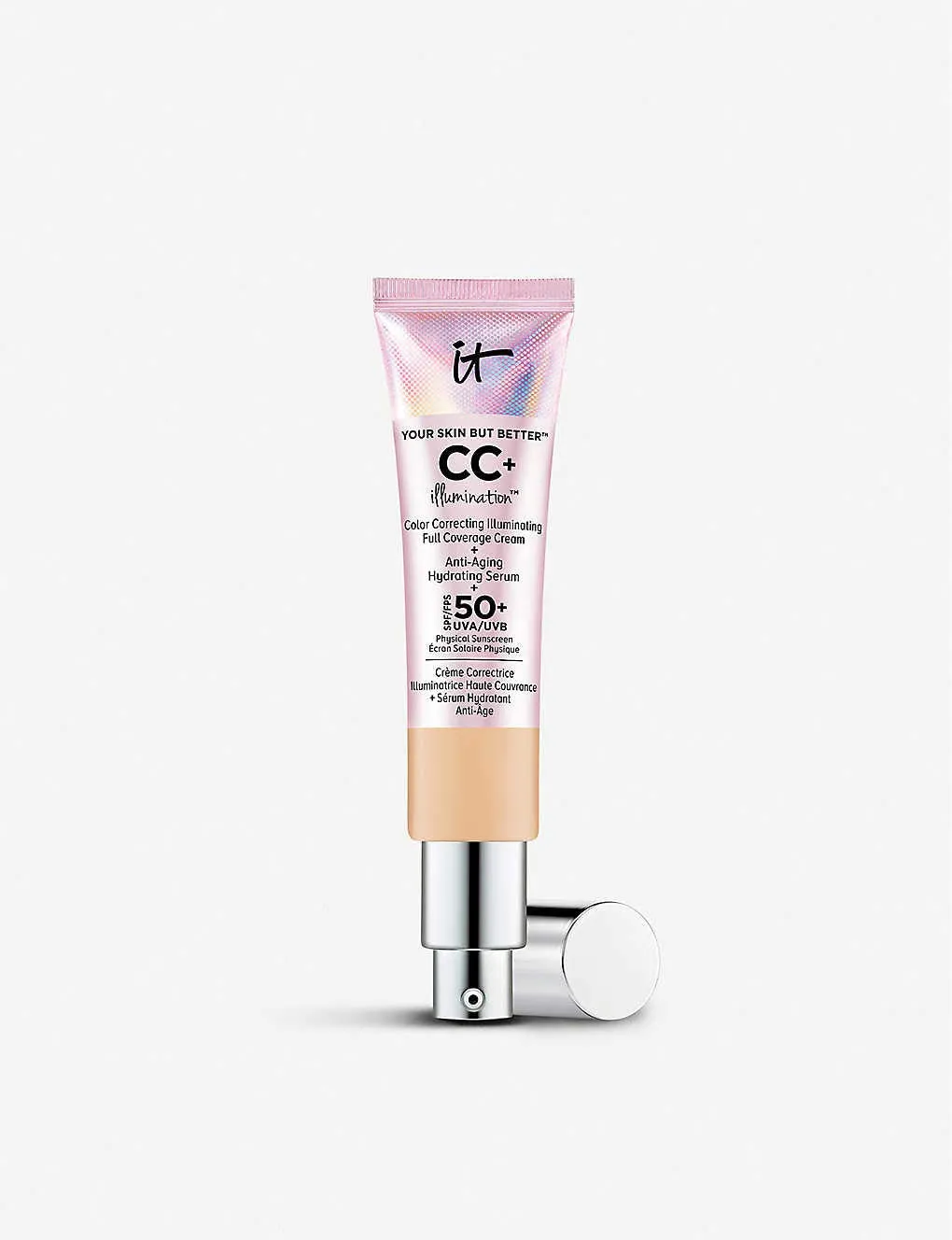 IT Cosmetics Your Skin But Better CC  Cream Illumination, Light (W) - Color Correcting Cream, Full-Coverage Foundation, Hydrating Serum & SPF 50  Sunscreen - Radiant Finish - 1.08 fl oz
