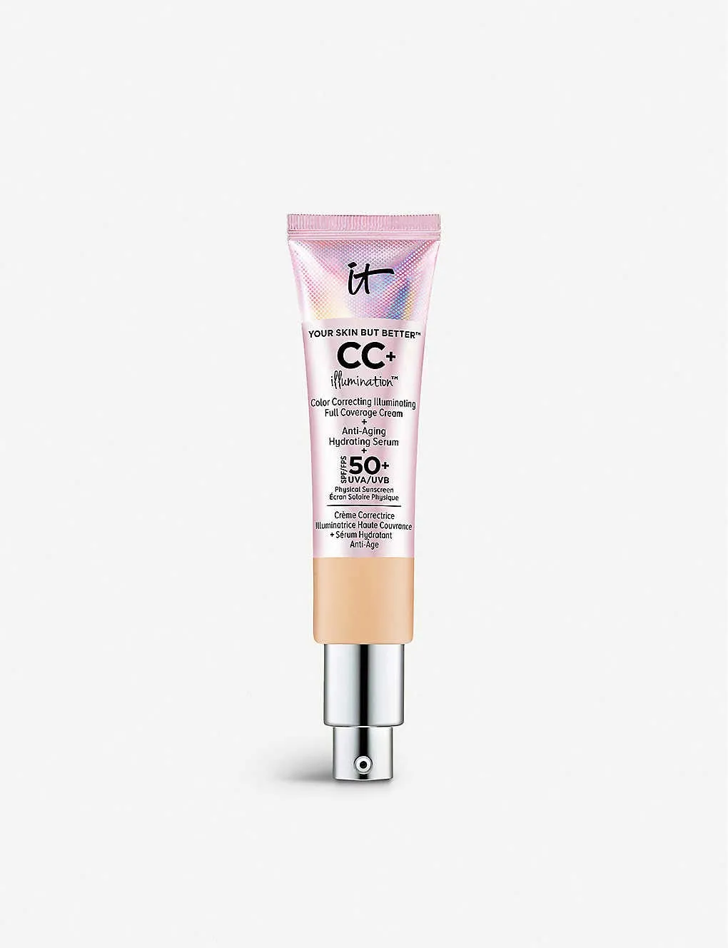 IT Cosmetics Your Skin But Better CC  Cream Illumination, Light (W) - Color Correcting Cream, Full-Coverage Foundation, Hydrating Serum & SPF 50  Sunscreen - Radiant Finish - 1.08 fl oz