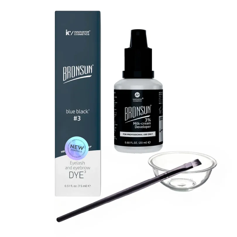 NEW Bronsun Lash & Brow Gel Dye Kit - #3 Blue Black