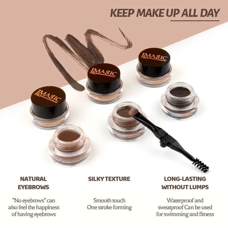 Professional Eyebrow Gel in 6 Colors - Eyebrow Enhancer, Tint Makeup for Women and Girls with Brow Brush Tools