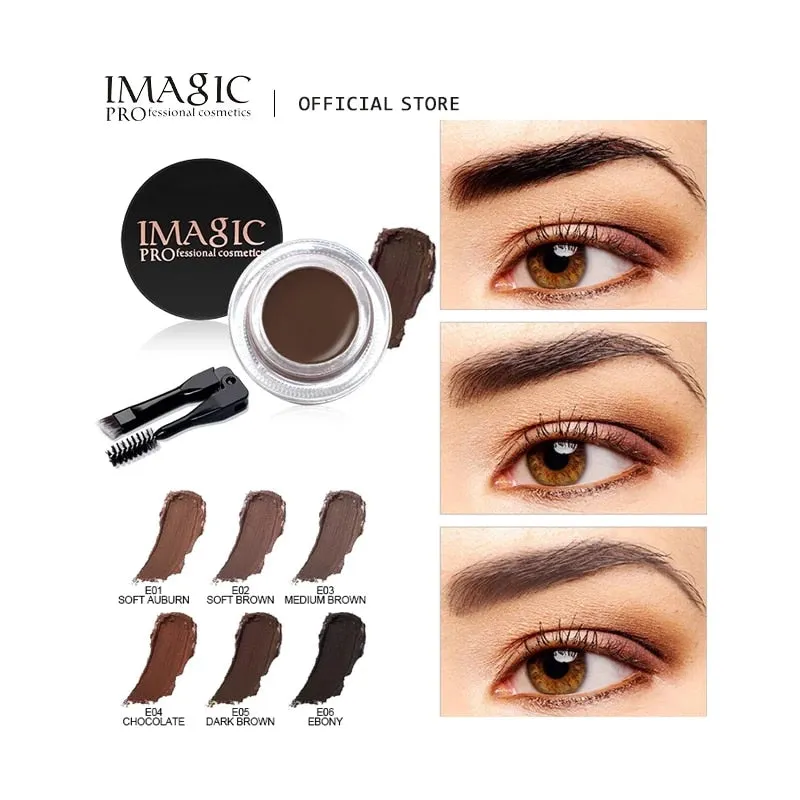 Professional Eyebrow Gel in 6 Colors - Eyebrow Enhancer, Tint Makeup for Women and Girls with Brow Brush Tools